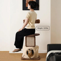Mushroom Forest Multi-Level Solid Wood Cat Tree