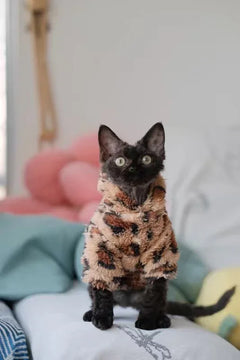 Pull en Fourrure Imprimé Léopard pour Chat