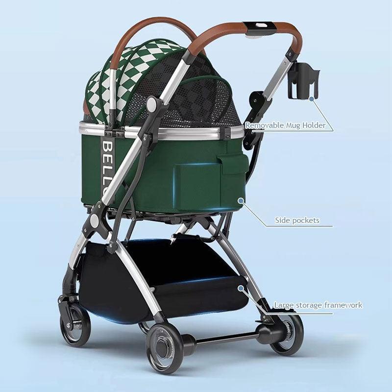 Multi-Function Pet Stroller (with Detachable Carrier)