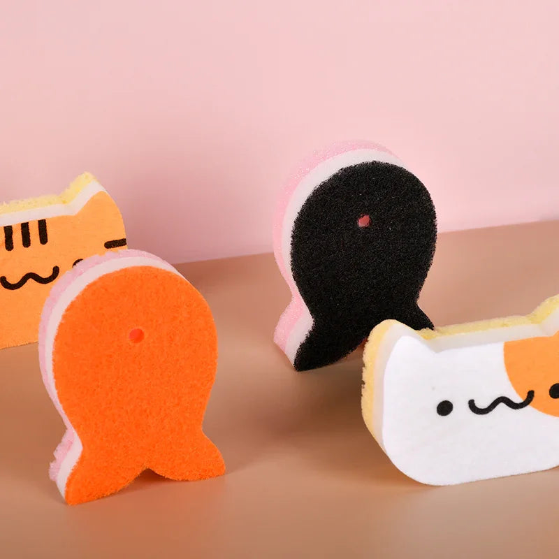 Spülschwamm-Set „Katze &amp; Fisch“ 