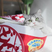 Japanische Ramen-Schüssel, süßes Katzenbett