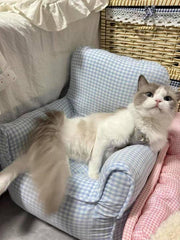 Zitronenkariertes Katzen-Minisofa 