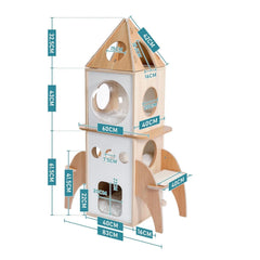 Space Rocket-Themed Cat Tree