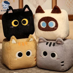 Cube Black Kitty Plush Cushion