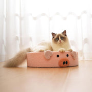 Niedlicher Katzenkratzbaum mit Schweinchenmotiv 
