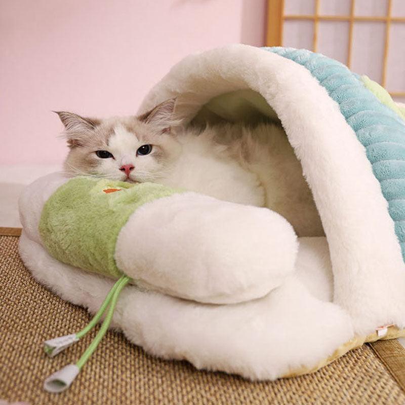 Flower Warm Sleeping Bag Cat Bed