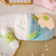Blumen-Warmschlafsack Katzenbett