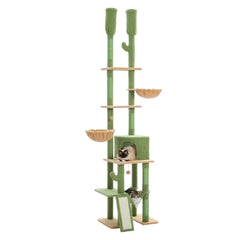 Cactus-Themed Vertical Cat Tree