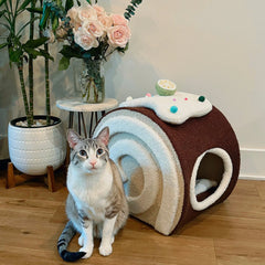 Chocolate Swiss Roll Cat Cave