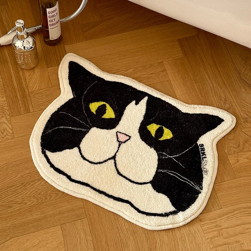 Cow Cat Face Bathroom Absorbent Mat