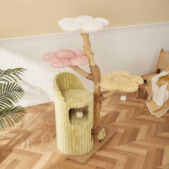 Flower Cloud-Top Fruitwood Cat Tree