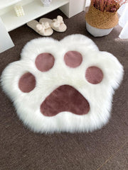 Alfombra de felpa larga con forma de nube y pata de gato
