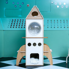 Space Rocket-Themed Cat Tree