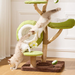 Natural Wood Multi-Level Cat Tree