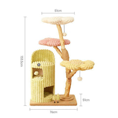 Flower Cloud-Top Fruitwood Cat Tree