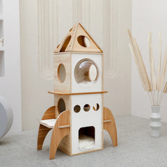 Space Rocket-Themed Cat Tree