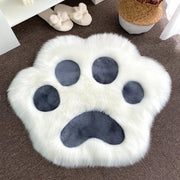 Alfombra de felpa larga con forma de nube y pata de gato