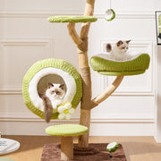 Mehrstufiger Katzenkratzbaum aus Naturholz