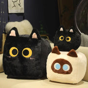Würfel-Plüschkissen „Schwarze Katze“