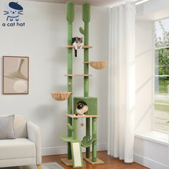 Cactus-Themed Vertical Cat Tree