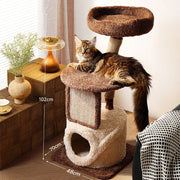 Mushroom Forest Multi-Level Solid Wood Cat Tree