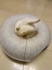 Cama túnel de fieltro para gatos CircleFun (estilo neumático cerrado y seguro)