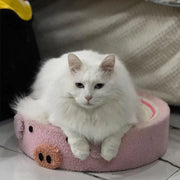 Niedlicher Katzenkratzbaum mit Schweinchenmotiv 