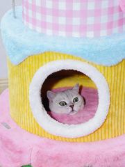 Sweet Berry Cream Castle Cat Tree