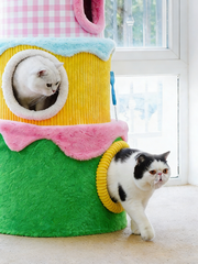 Sweet Berry Cream Castle Cat Tree