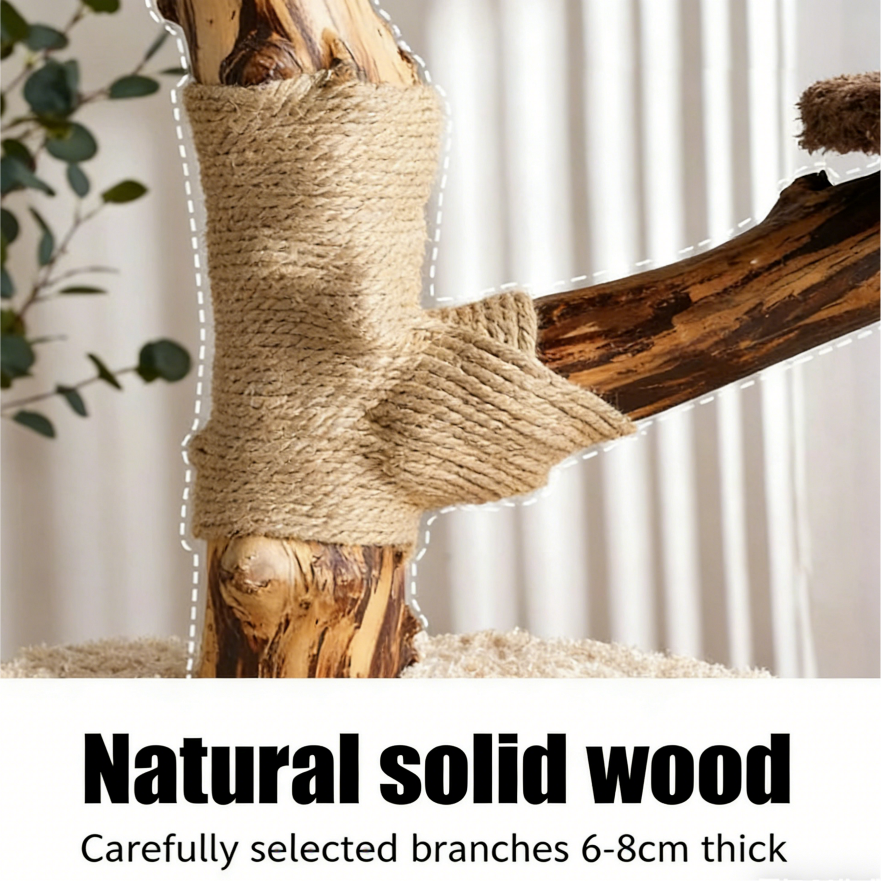 Mushroom Forest Multi-Level Solid Wood Cat Tree