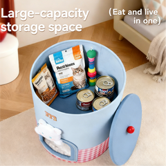Cute Kitty Barrel 2-in-1 Cat Bed & Storage Bin