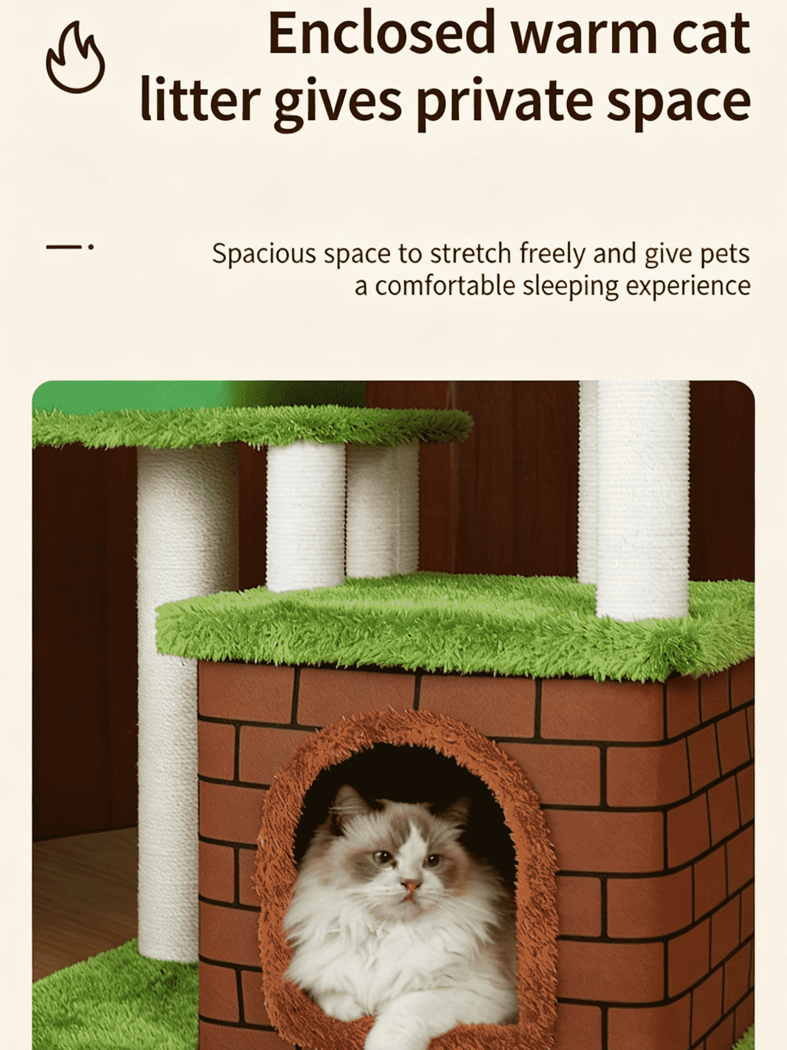 Katzenbaum mit Pilzmotiv im Mario Bros.-Stil