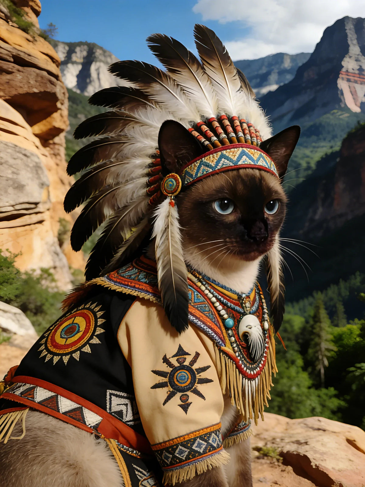 Tierfotografie im Stil eines indischen Häuptlings