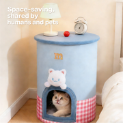 Cama y contenedor de almacenamiento 2 en 1 Cute Kitty Barrel para gatos