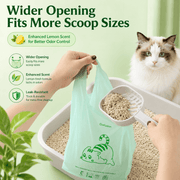 Lemon-Scented Cat Litter Biodegradable Bags – Extra-Thick Compostable Waste Bags