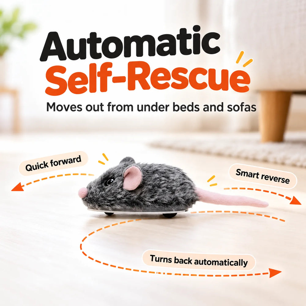 Interactive Moving Rat Cat Toy with Realistic Sound & Wagging Tail