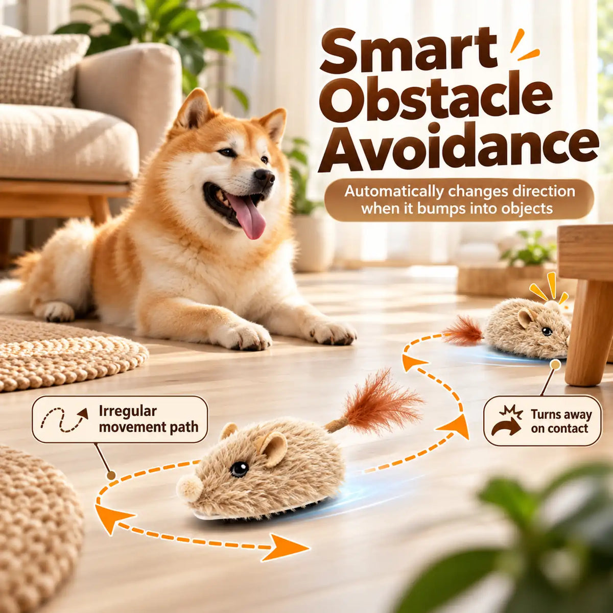 Interactive Moving Rat Cat Toy with Realistic Sound & Wagging Tail