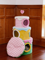Sweet Berry Cream Castle Cat Tree