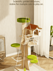 Forest Treehouse Multi-Functional Solid Wood Cat Tree
