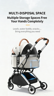 Multi-Function Pet Stroller (with Detachable Carrier)