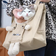 Teddy Peek Canvas Cat Crossbody Bag