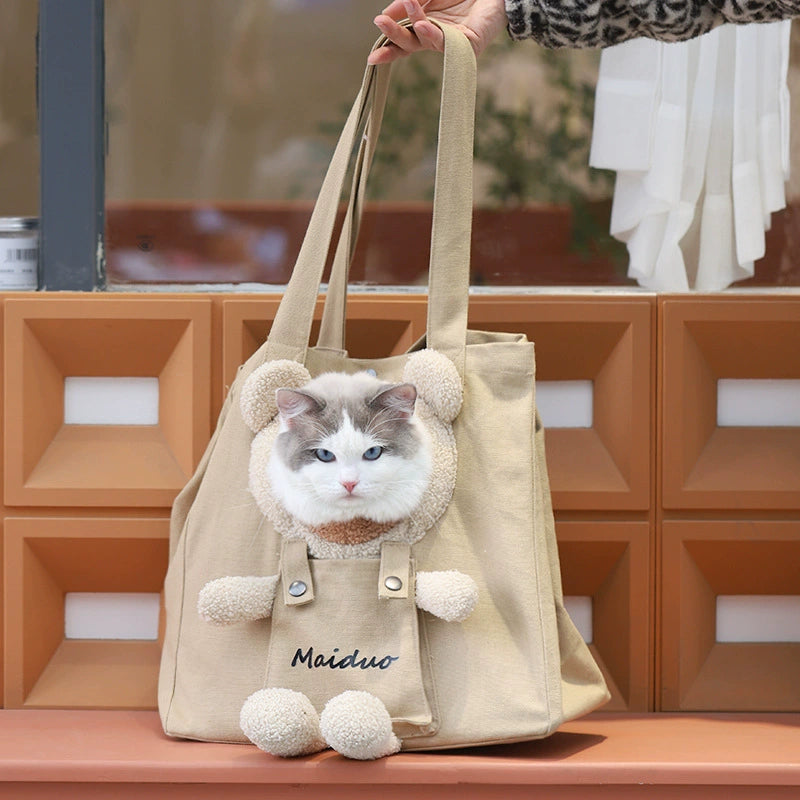 Bear - Shaped Pet Cat Carrier Bag