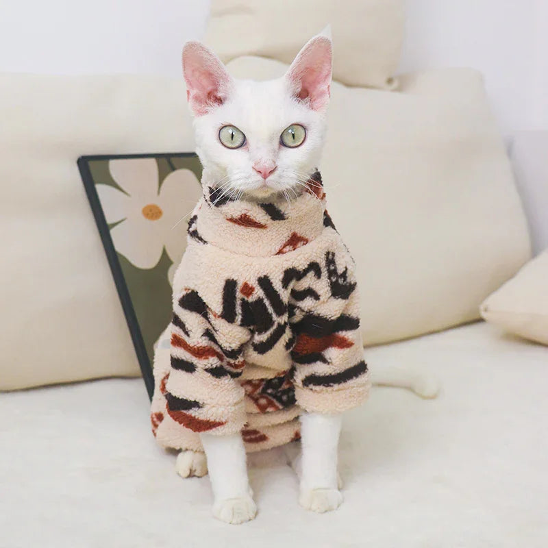 Pull en Polaire Style Ethnique pour Chat