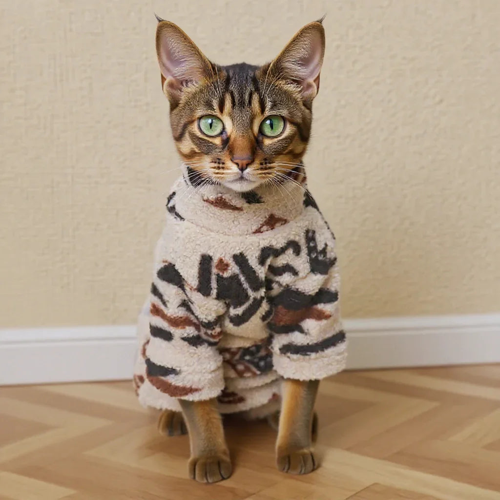 Pull en Polaire Style Ethnique pour Chat