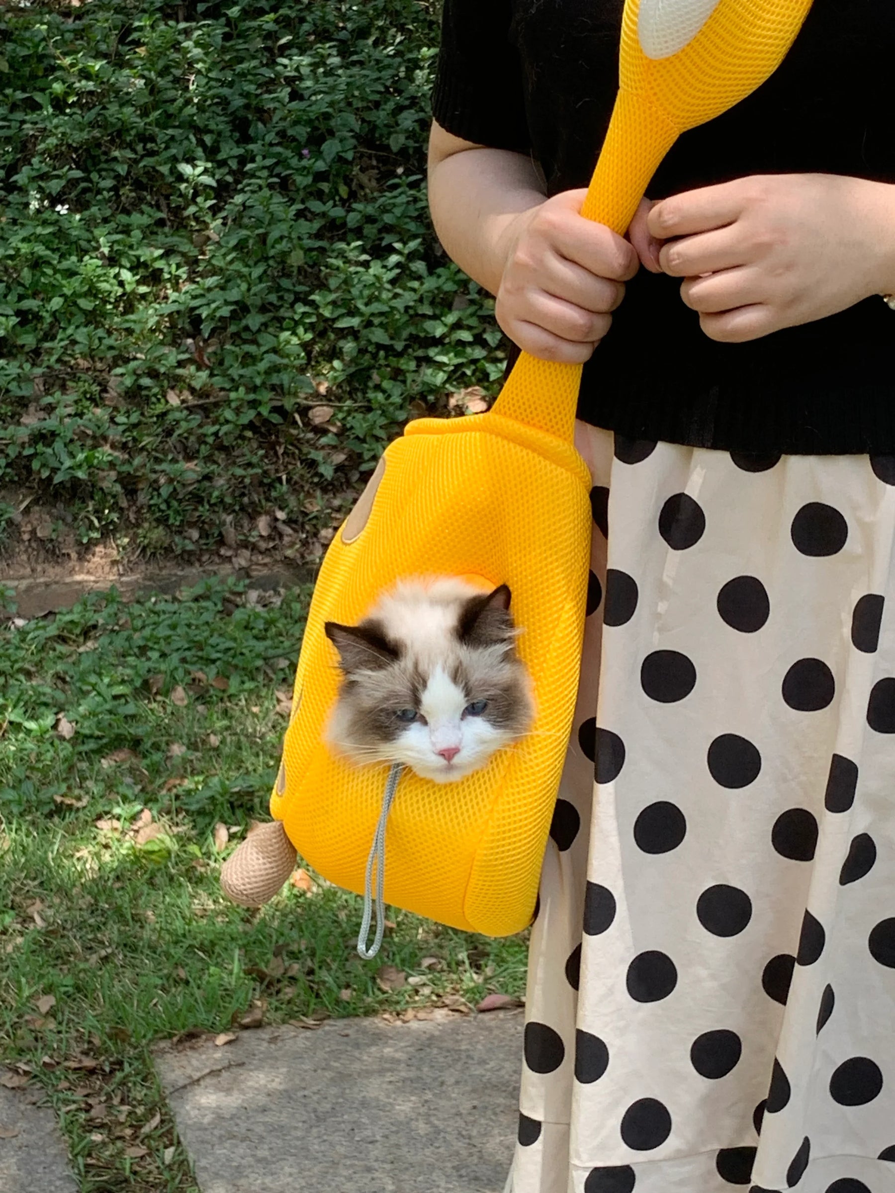 Bolso bandolera para mascotas con forma de jirafa