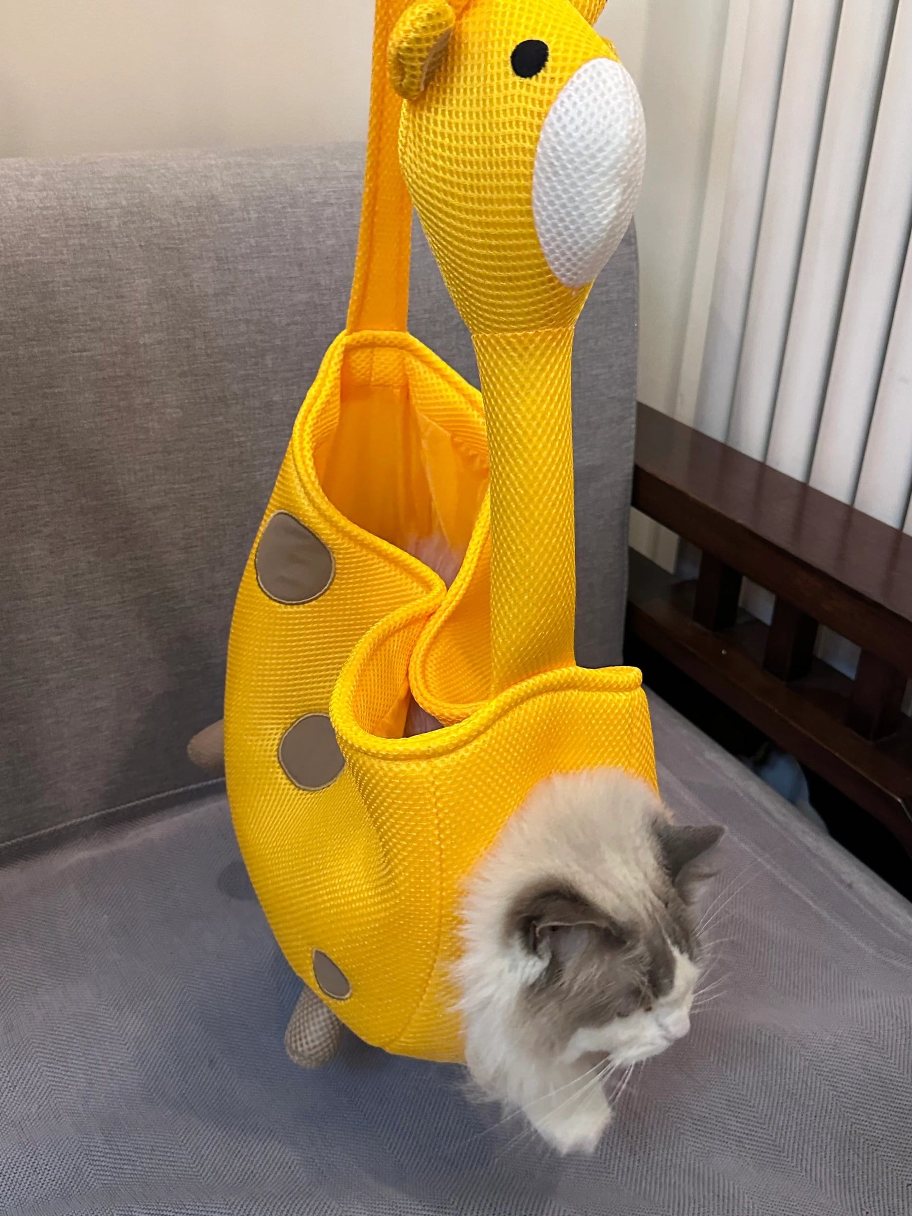 Bolso bandolera para mascotas con forma de jirafa