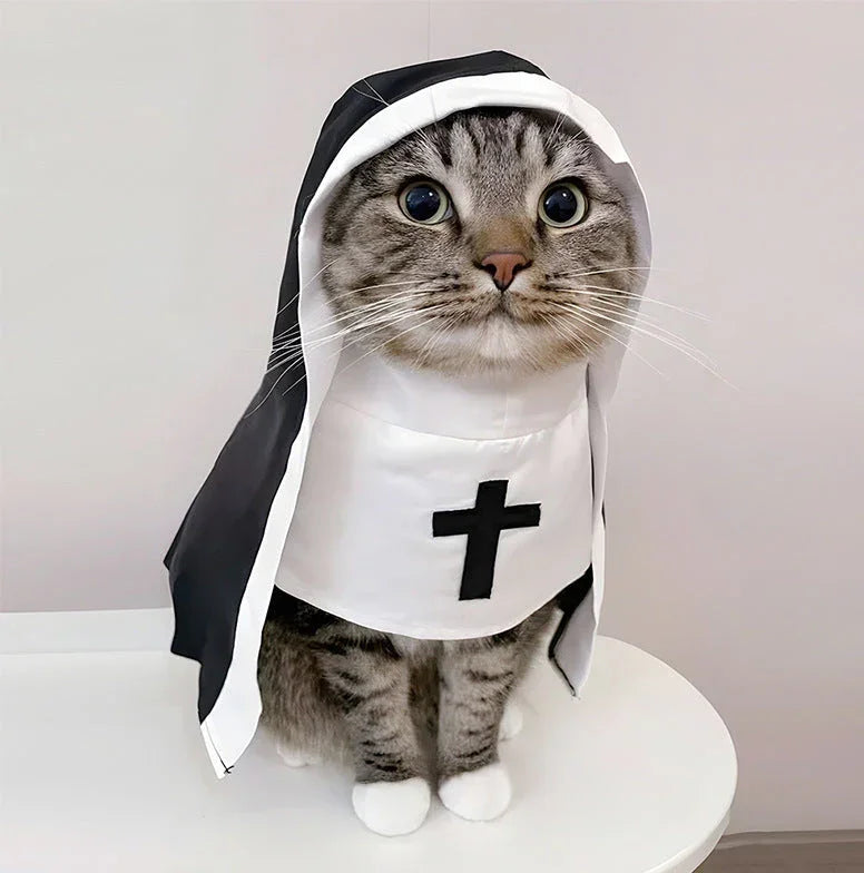 Nun-style cat transformation costume