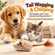 Interactive Moving Rat Cat Toy with Realistic Sound & Wagging Tail