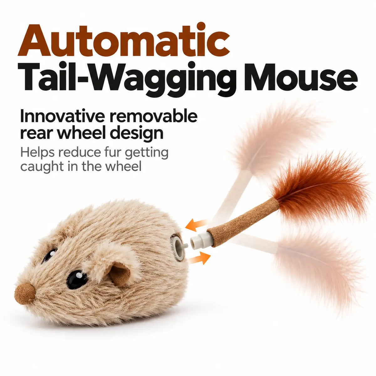 Interactive Moving Rat Cat Toy with Realistic Sound & Wagging Tail