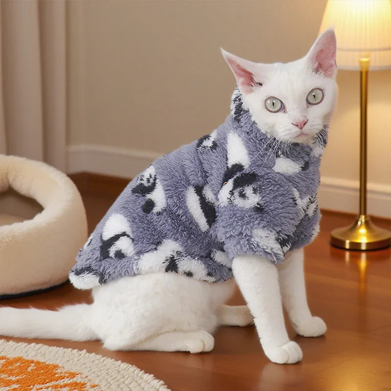 Pull en Fourrure Imprimé Panda pour Chat